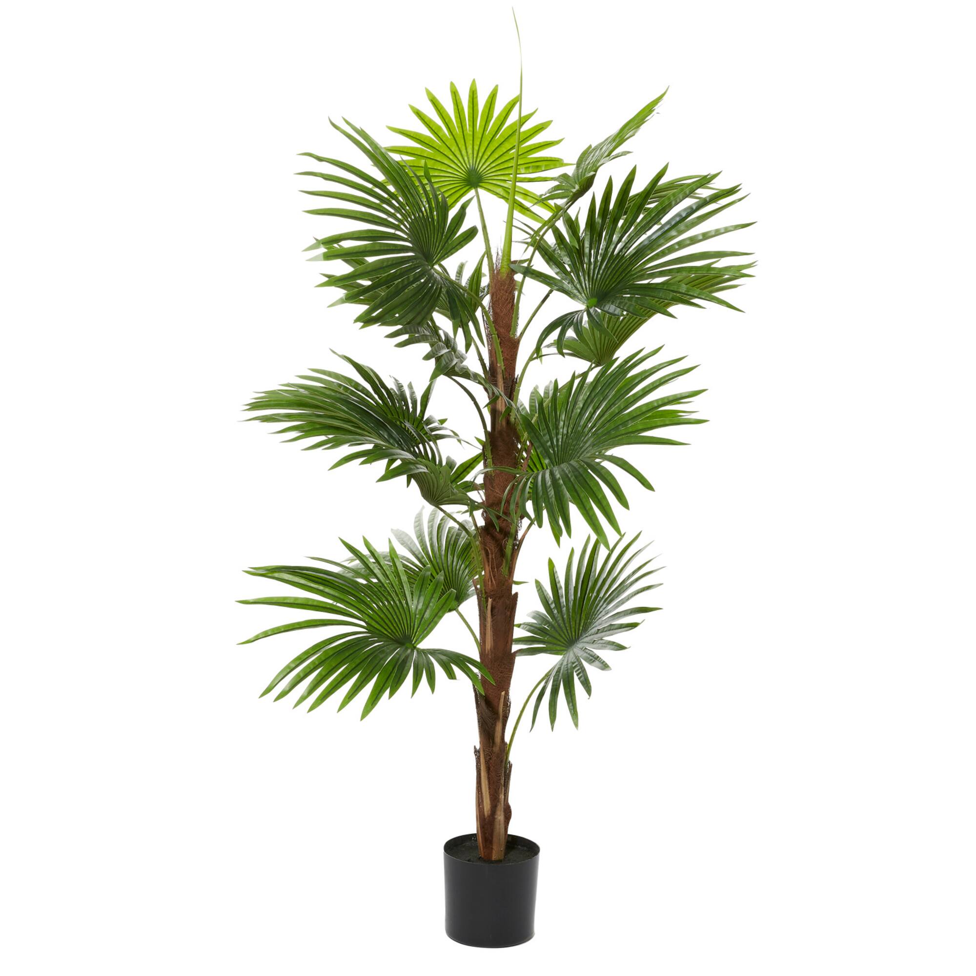 Fountain Palm Tree, Artificial Decorative Foliage For Indoors, 65", Green